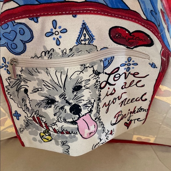 BRIGHTON • TOTE • 14.5” X 15.5” • Colorful Patterned Tote Bag with Red Accents - Picture 6 of 8